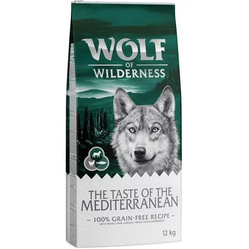 Wolf of Wilderness "The Taste Of The Mediterranean"-z jagnjetino & postrvjo - Varčno pakiranje: 2 x 12 kg