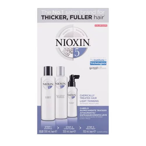 Nioxin System 5 Set šampon System 5 Cleanser Shampoo 300 ml + balzam System 5 Revitalising Conditioner 300 ml + nega za lase System 5 Scalp & Hair Treatment 100 ml za ženske