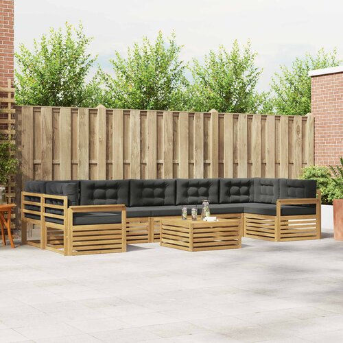  Set vanjskih sofa 8 kom. Bijela i antracit Čvrsto drvo akacije Cijene