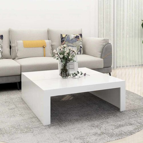  Stolić za kavu bijeli 100 x 100 x 35 cm od konstruiranog drva Cene