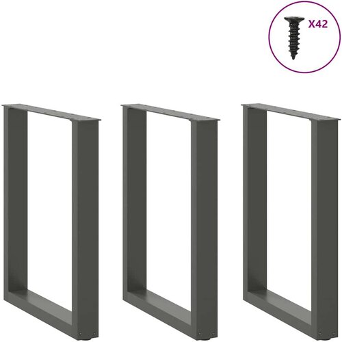 VidaXL Noge stolića za kavu U-oblika 3 kom antracit 70x(72-73)cm čelik Slike