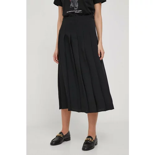 Polo Ralph Lauren Suknja boja: crna, midi, širi se prema dolje