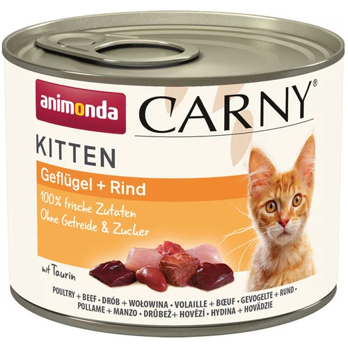 Animonda Carny Kitten 12 x 200 g - Perutnina & govedina