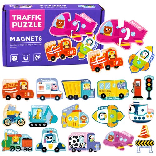 Magnetic Puzzle Vehicles Learning Means of Transport Set 30 pcs. Cijene