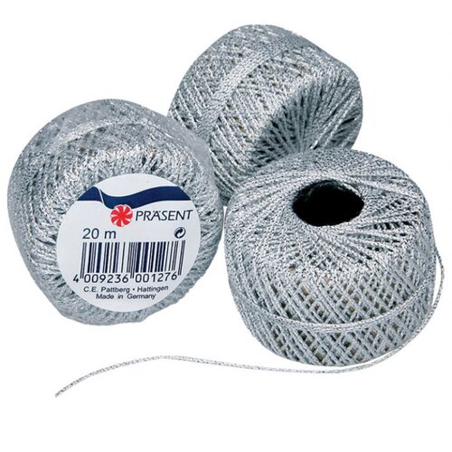  ŠPAGA UKRASNA METALIK FI-2 MM/20M PRASENT 127-631 SREBRNA Cene