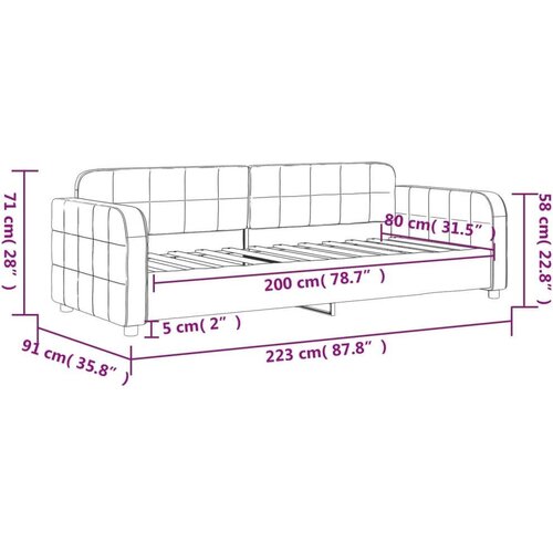 VidaXL dnevni krevet tamnosivi 80 x 200 cm bar&amp;scaron;unasti Slike