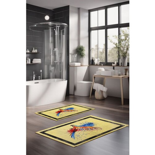  CT-5364 - yellow multicolor bathmat set (2 pieces) Cene