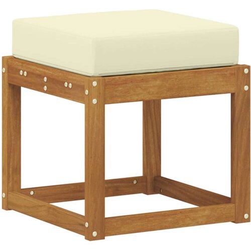  Vanjska stolica klupa s jastukom Prirodna 43 x 43 x 37 cm - Prirodna boja i krem 40 cm Otvoreno područje nogu Slike