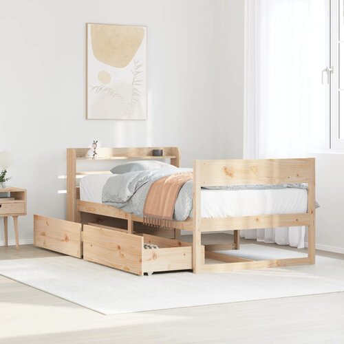 vidaXL Posteljni okvir brez vzmetnice 90x190 cm trdna borovina Cene