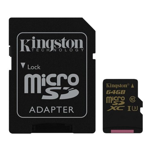 Kingston MicroSDXC 64GB class 10 UHS-I U3 Gold series + adapter - SDCG/64GB memorijska kartica Cene