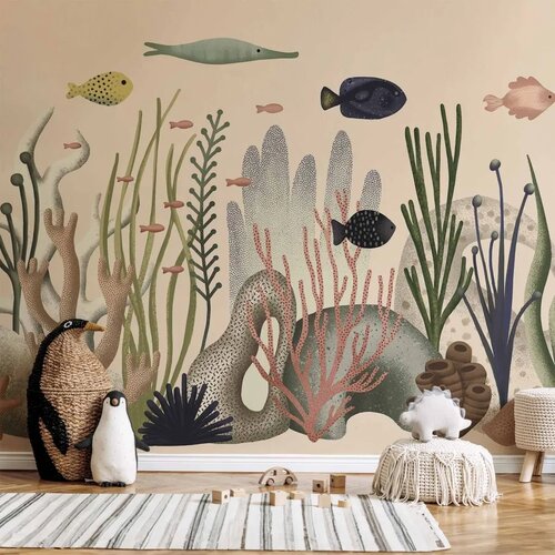  Foto tapeta - Underwater World - Fish and Corals in Pastel Colours 400x280 Vodootporna Cene