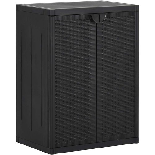  Vrtni ormarić za pohranu crni 65 x 45 x 88 cm PP ratan Slike