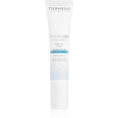 Dermedic Hydrain3 Hialuro krema za područje oko očiju za dehidrirano suho lice 15 g Slike