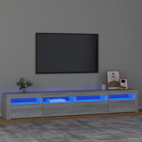 VidaXL TV omarica z LED lučkami siva sonoma 240x35x40 cm Slike