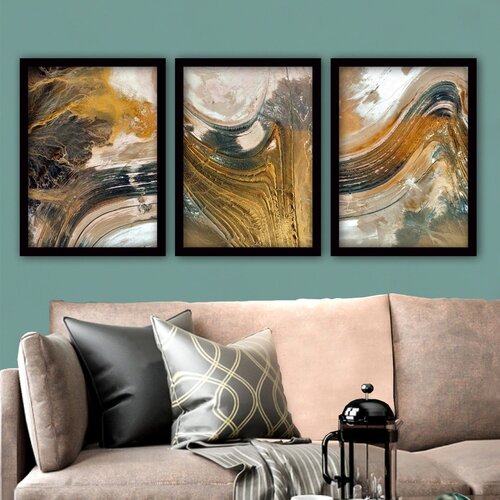 Wallity 3SC56 multicolor decorative framed painting (3 pieces) Cene
