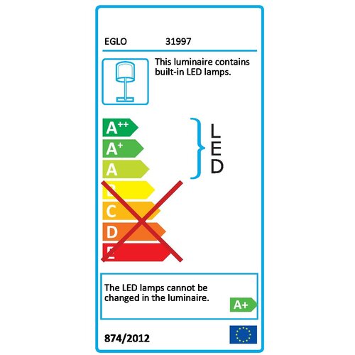 Eglo roncade stona lampa/led, 14w, v335, alu/hrom bela 6MZXNGG Slike
