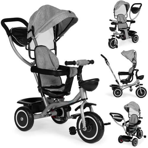 ECO TOYS Dječji tricikl 2u1 sivi Slike