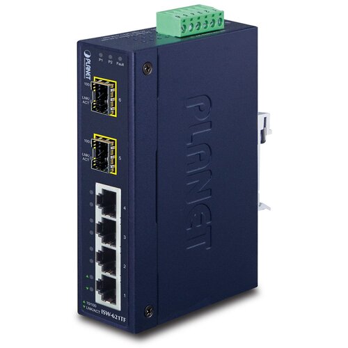 Planet ISW-621TF network switch Unmanaged L2 Fast Ethernet (10 /100) Blue Slike