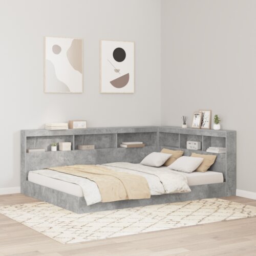  Krevetna polica 2 pcs Beton siva 140 x 200 cm Konstruirano drvo Slike