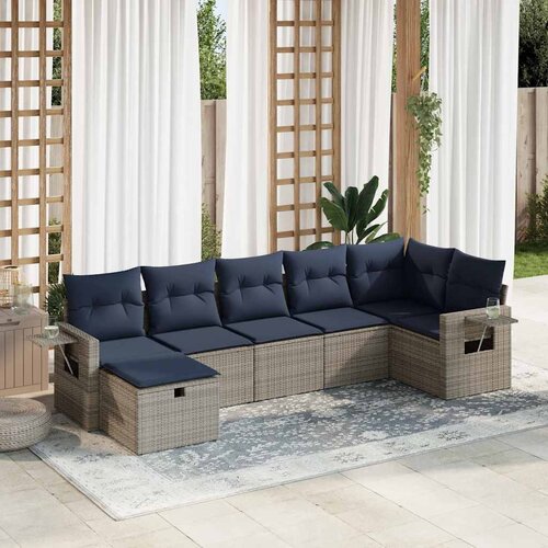 vidaXL 7-dijelni set vrtnih sofa sivi od poliratana Cijene