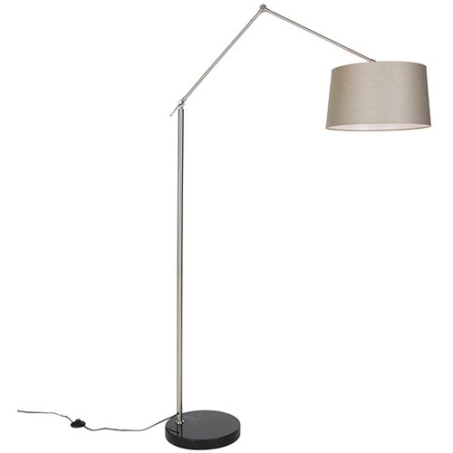 QAZQA Sodobna talna svetilka jeklena s senčnikom taupe 45 cm - Editor Cene
