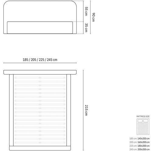 Micadoni Bela oblazinjena zakonska postelja s prostorom za shranjevanje z letvenim dnom 140x200 cm Elizabeth &amp;ndash; Slike