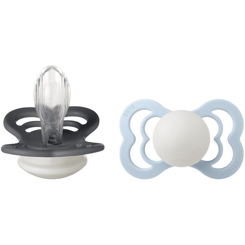 Bibs simetrična duda supreme silicone night iron &amp;amp; baby blue glow Slike