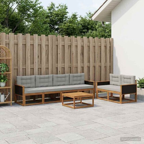  Set vanjskih sofa 7 pcs Prirodna i Svjetlosiva Cene