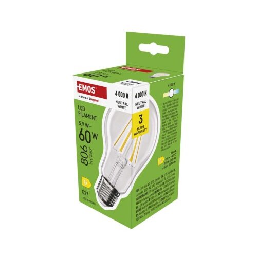  LED žarnica Filament A60 / E27 / 5,9 W (60 W) / 806 lm / Nevtralna bela Cene