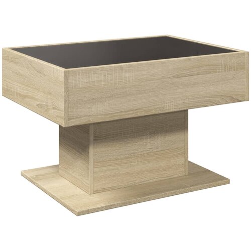  Stolić za kavu LED boja hrasta 70x50x45 cm konstruirano drvo Slike