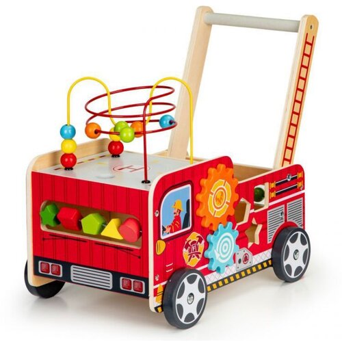 ECO TOYS Edukativna drvena guralica s kockama za djecu - Vatrogasci Cene