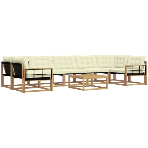  Set vanjskih sofa 8 kom. Bijela i krem Smeđa 79 x 79 x 37 cm Slike