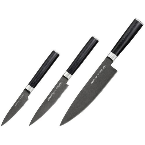 Samura MO-V Stonewash Set 3x univerzalni noži (Chefs, Univesal, Paring) iz AUS 8 japonskega jekla 59 HRC, (21227723) Cene