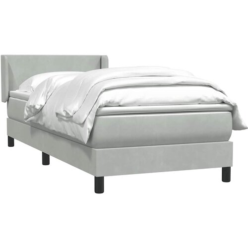 Box Spring krevet s madracem svijetlo sivi 80x210 cm bar&amp;scaron;un Slike