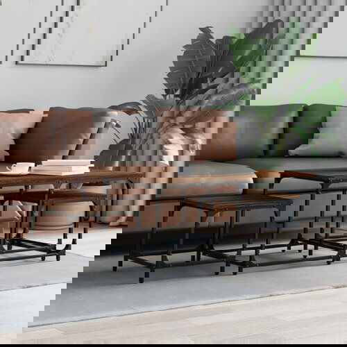 The Living Store Komplet mizic 3-delni rjavi hrast inženirski les - Komplet Klubskih Mizic, (21657553) Cene