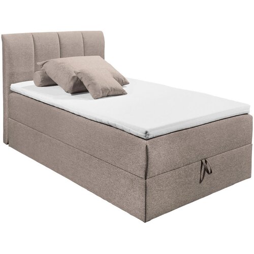 MID.YOU POSTELJA BOXSPRING 120 cm x 200 cm , tekstil umazano rjava Slike