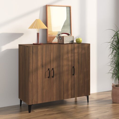  Komoda boja smeđeg hrasta 90 x 34 x 80 cm konstruirano drvo Slike
