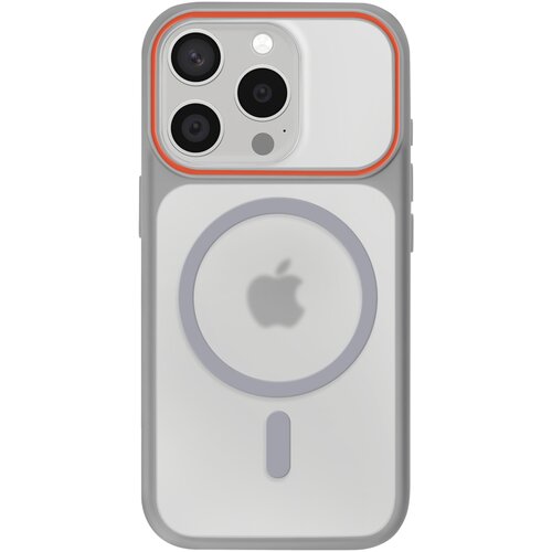 AVIZAR Ovitek MagSafe za iPhone 15 Pro, zadnja stran z dimnim efektom z ojačanim silikonskim okvirjem, Siva, (5000189489) Cene