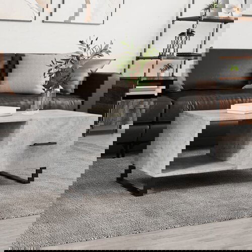 VidaXL Stolić za kavu boja betona 90 x 50 x 40 cm konstruirano drvo Slike