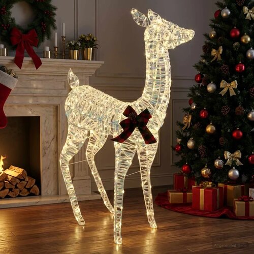  3D Božićni irvas LOVIISA 200 LED lampica Topla bijela - Iridescent PET 96 x 40 x 140 cm Cijene