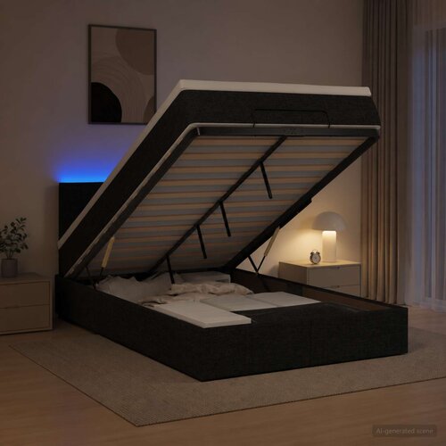  od pjene s madracem i LED-om Crna 120 x 200 cm Tkanina Cene