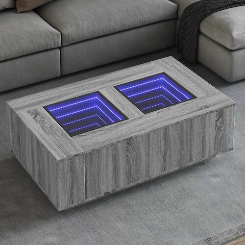  Stolić s beskonačnim LED svjetlima boja hrasta 116x69x40 cm Cijene