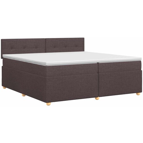  Boxspring krevet s madracem Tamno smeđa 200 x 200 cm Tkanina 202 x 202 x 88 cm Slike