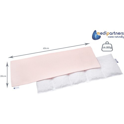 Medi Partners Thermophor with cherry seeds large 20x60 – 5 chambers Waffle – Light pink Cene