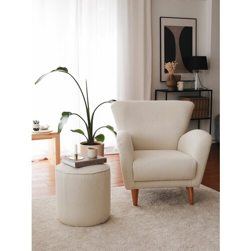 Atelier Del Sofa teddy - white white wing chair Slike