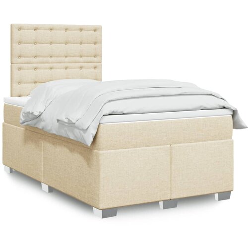  Krevet box spring s madracem krem 120 x 190 cm od tkanine Cijene