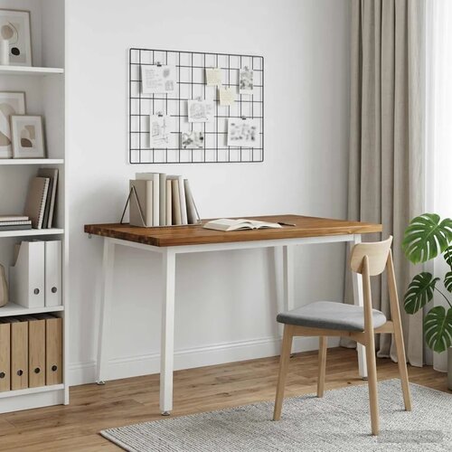  120 x 80 x 75 cm Čvrsto drvo akacije Prirodna i bijela - Prirodna i bijela 120 x 80 x 75 cm Četvrtasto Cene