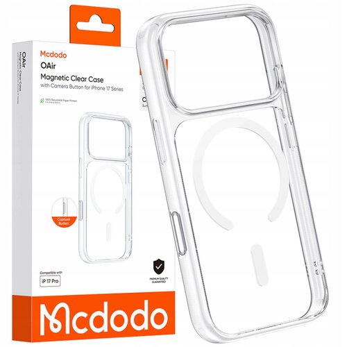 McDodo MAGNETNI PROZORNI OVITEK, OJAČAN ZA MAGSAFE IPHONE 17 PRO, (5000338703) Cene