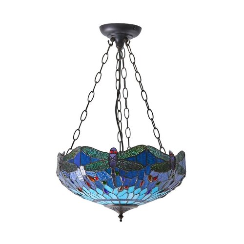  Endon 64075 - Luster na lancu Tiffany DRAGONFLY 3xE27/60W/230V prečnik 41 cm Slike