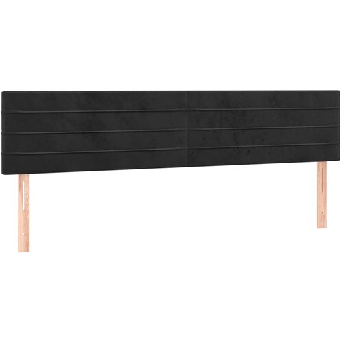 Maison Chic Posteljno vzglavje - Vzglavna omarica 2 kosa črn 100x5x78/88 cm žamet, (22078473) Slike